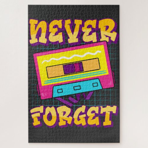 Never Forget Vintage Cassette Tape Jigsaw Puzzle