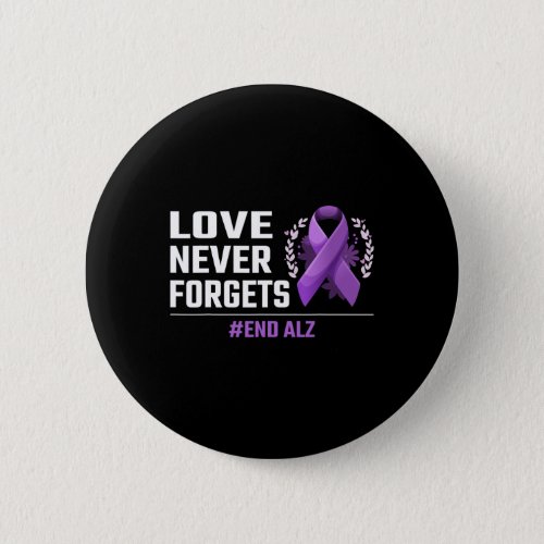 Never Forgets Alzheimer Purple Ribbon Heimer Aware Button