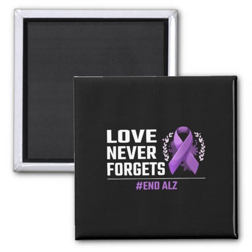 Never Forgets Alzheimer Purple Ribbon Heimer Aware Magnet