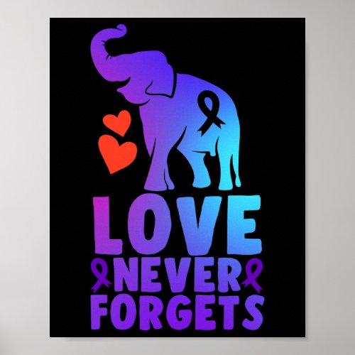 Never Forgets Alzheimerheimer Elephant 1  Poster