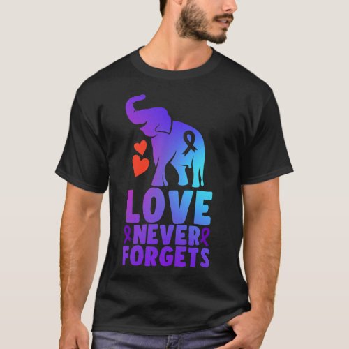 Never Forgets Alzheimerheimer Elephant 1  T_Shirt