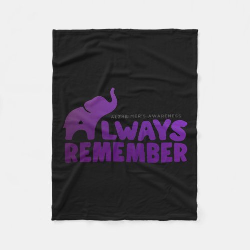 Never Forgets Alzheimerheimer Elephant 2  Fleece Blanket