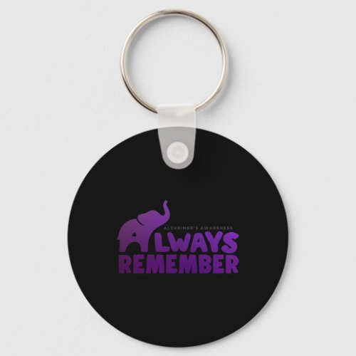 Never Forgets Alzheimerheimer Elephant 2  Keychain