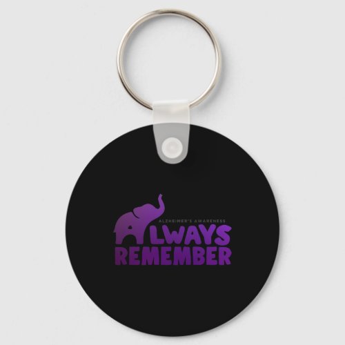Never Forgets Alzheimerheimer Elephant  Keychain