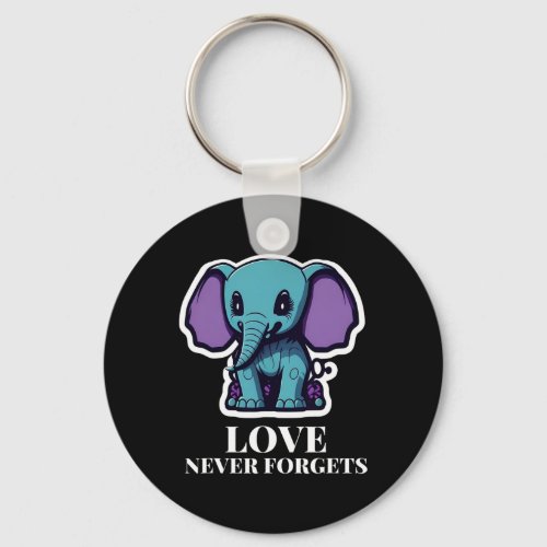 Never Forgets Elephant For Girls Alzheimerheimers Keychain
