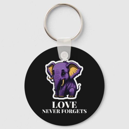 Never Forgets Elephant For Girls Alzheimerheimers Keychain