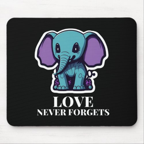 Never Forgets Elephant For Girls Alzheimerheimers Mouse Pad