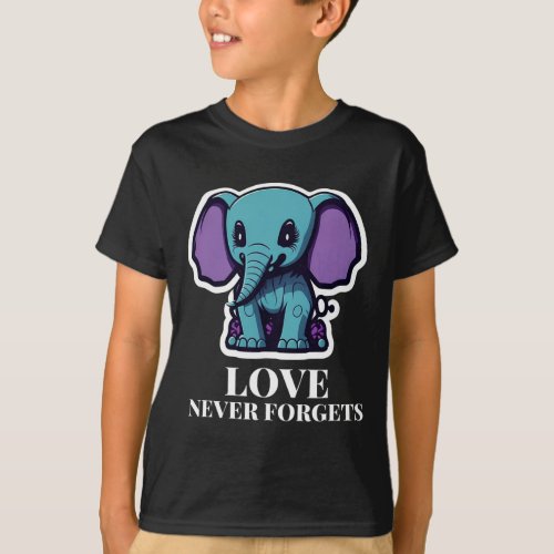 Never Forgets Elephant For Girls Alzheimerheimers T_Shirt