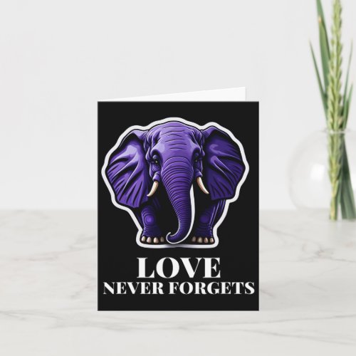 Never Forgets Elephant For Woman Alzheimerheimers Card