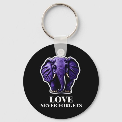 Never Forgets Elephant For Woman Alzheimerheimers Keychain