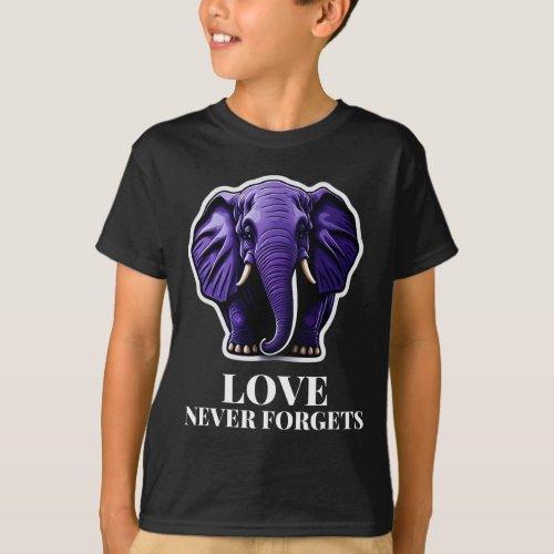 Never Forgets Elephant For Woman Alzheimerheimers T_Shirt