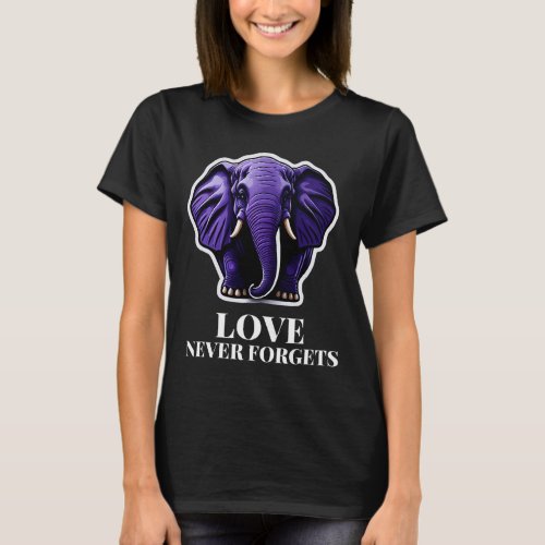 Never Forgets Elephant For Woman Alzheimerheimers T_Shirt