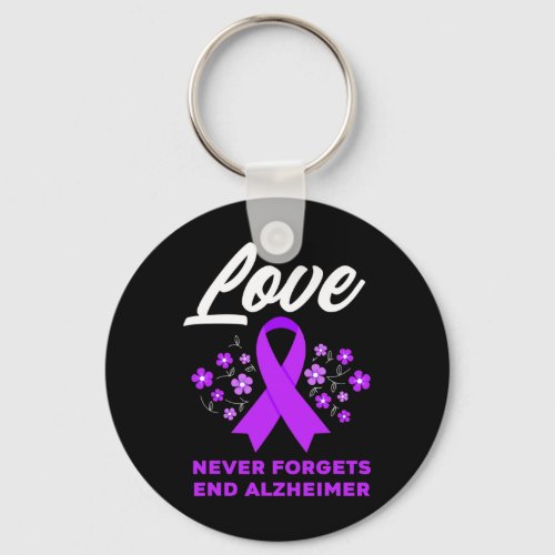 Never Forgets End Alzheimerheimer Heimers Awarene Keychain