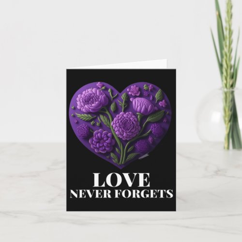 Never Forgets Heart Flower Woman Alzheimerheimers Card