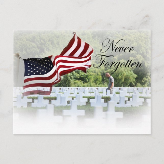 Never Forgotten - Memorial Day Postcard (Front)