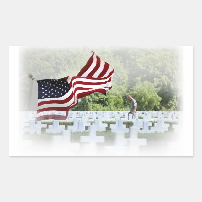 Never Forgotten - Memorial Day Rectangular Sticker (Front)