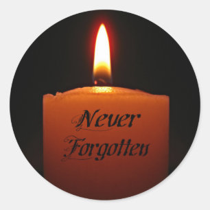 Never Forgotten Remembrance Candle Flame Classic Round Sticker