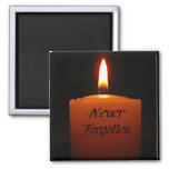 Never Forgotten Remembrance Candle Flame Magnet at Zazzle