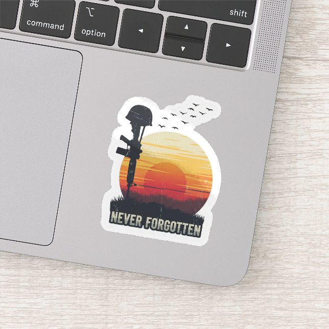 Never Forgotten Soldier Memorial Day Sticker  (Detail)