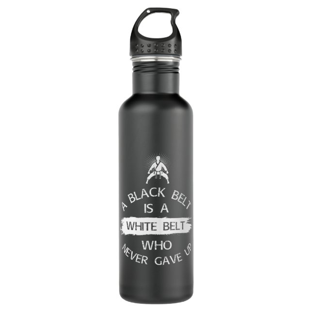 Never Gave Up Karate Martial Arts Stainless Steel Water Bottle (Front)