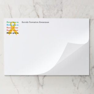 NEVER GIVE IN Churchill Suicide Prevention Paper Pad