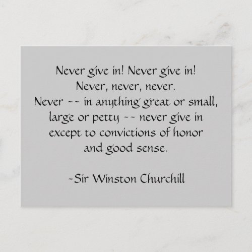 Never give in Postcard