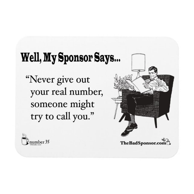 Never give out your real number... magnet (Horizontal)