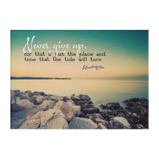 Never Give Up Acrylic Print (Front)