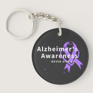 Never Give Up - Alzheimer's Awareness Keychain