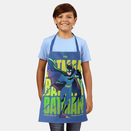 Never Give Up Batman Running Graphic Apron