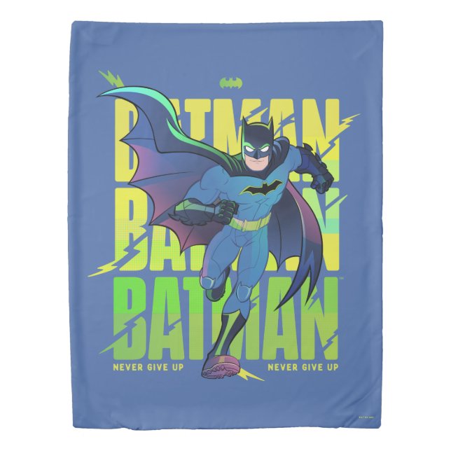 Never Give Up Batman Running Graphic Duvet Cover (Front)