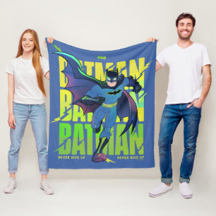 Never Give Up Batman Running Graphic Fleece Blanket