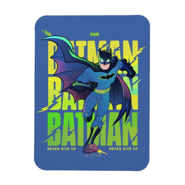 Never Give Up Batman Running Graphic Magnet (Vertical)