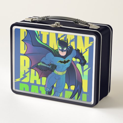 Never Give Up Batman Running Graphic Metal Lunch Box