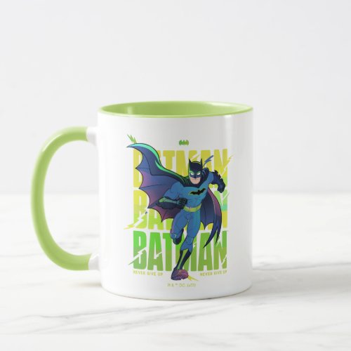 Never Give Up Batman Running Graphic Mug