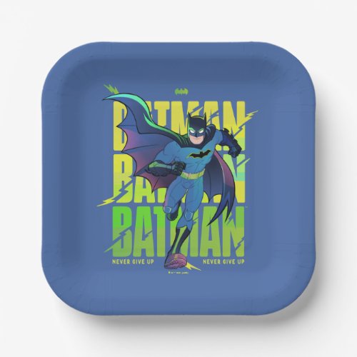 Never Give Up Batman Running Graphic Paper Plates