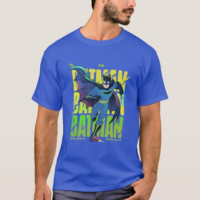 Never Give Up Batman Running Graphic T-Shirt (Front)