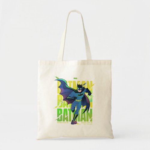 Never Give Up Batman Running Graphic Tote Bag