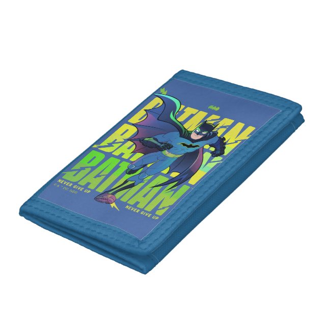 Never Give Up Batman Running Graphic Trifold Wallet (Bottom)