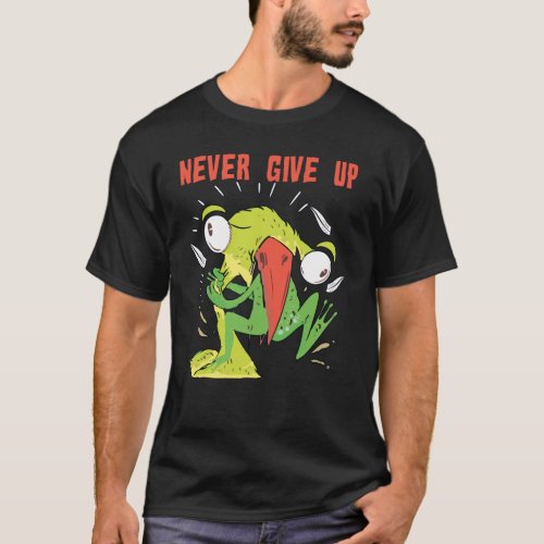 Never Give Up Bird And Frog T_Shirt