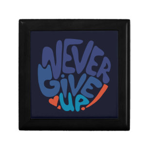 Never Give Up - Blue and Red Birthday Dark Gift Box