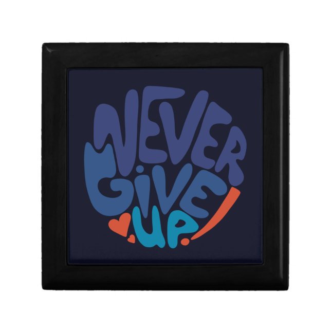 Never Give Up - Blue and Red Birthday Dark Gift Box (Front)