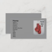 Never Give Up Boxing Gloves Business Cards (Front/Back)