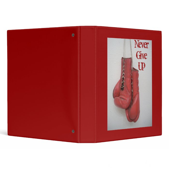 Never Give Up, Boxing Gloves Inspirational Binder