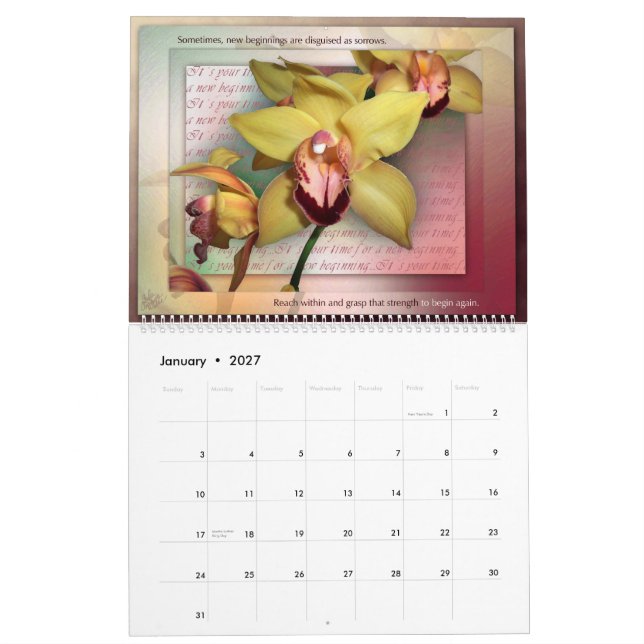 Never Give Up Calendar Breast Cancer Supporter (Jan 2027)