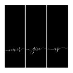 Never Give Up Calligraphy Quote Black White Triptych Never Give Up Calligraphy Quote Black White Triptych