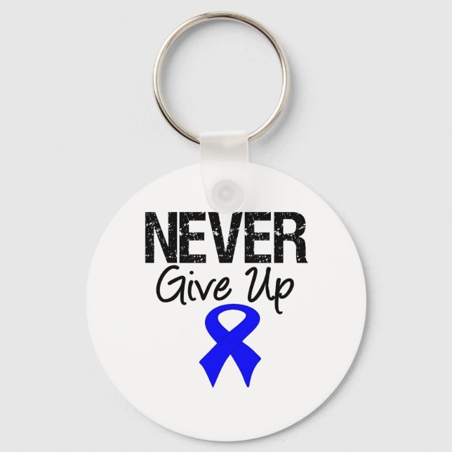 Never Give Up (Colon Cancer) Keychain (Front)