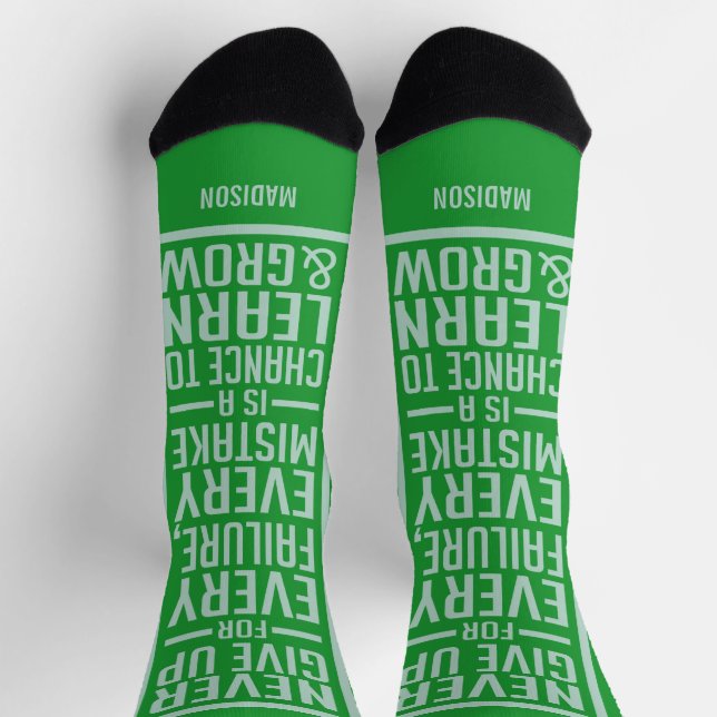 NEVER GIVE UP custom name Socks (Top)