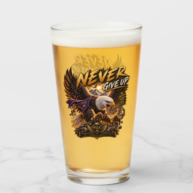 Never Give Up Eagle – Powerful Glass (Front Filled)