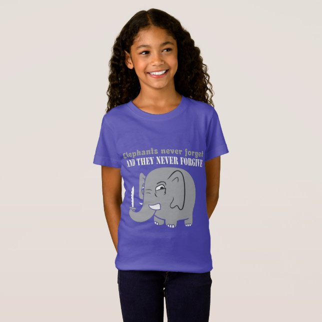 Never Give up Elephant T-Shirt (Front Full)